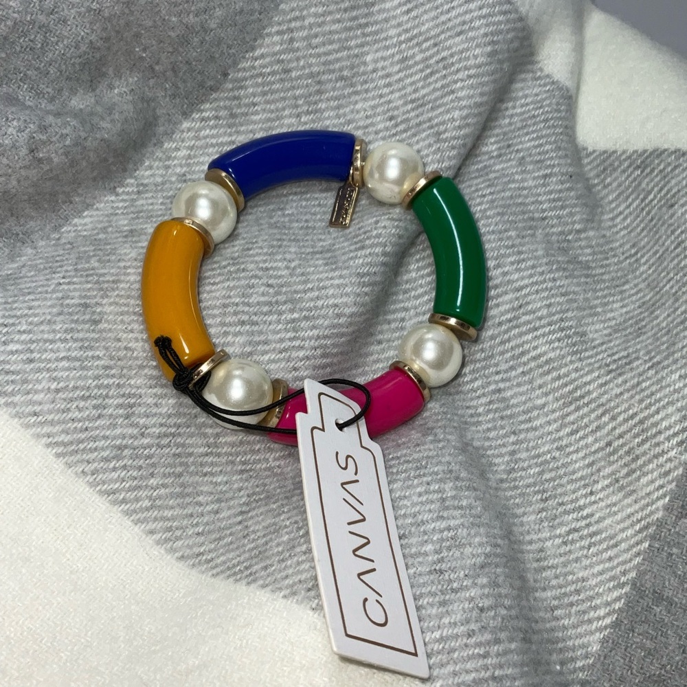 Canvas Multi colored Enamel Bracelet🫐🍓🍏🍋